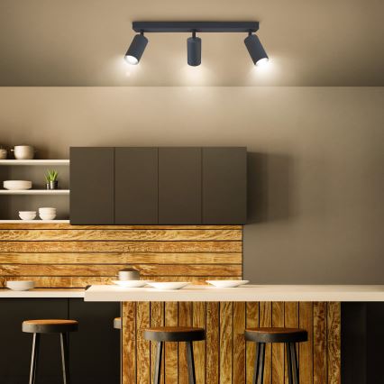 Brilagi - LED RGBW prigušiva ugradna spot svetiljka SELE 3xGU10/4,8W/230V 3000K antracit + daljinski upravljač