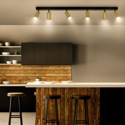Brilagi - LED RGBW prigušiva spot svetiljka SELE GOLDEN 6xGU10/6,5W/230V 2700-6500K crna/zlatna
