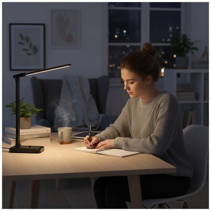 BRILAGI - LED prigušiva stona lampa MODO DUO LED/8W/5V 3000/4000/6500K crna