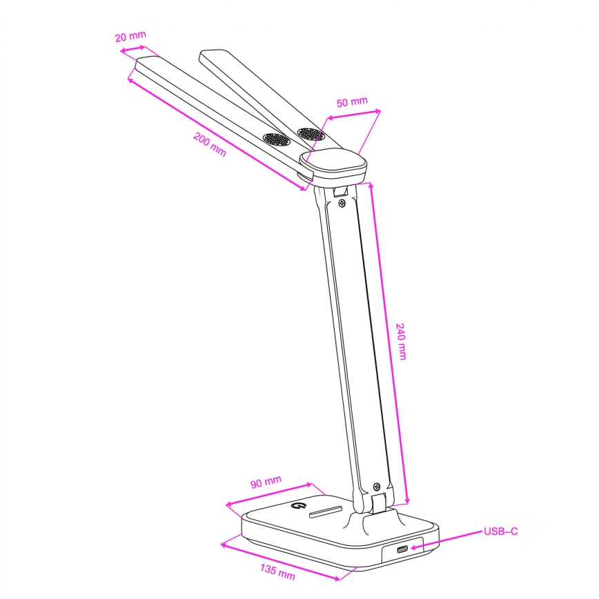 BRILAGI - LED prigušiva stona lampa MODO DUO LED/8W/5V 3000/4000/6500K crna