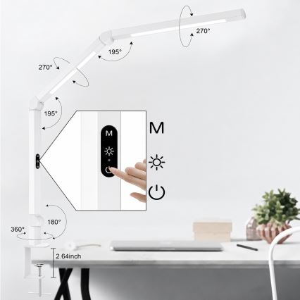 Brilagi - LED prigušiva dodirna fleksibilna stona lampa VARIO LED/12W/230V 3000/4000/5000/6500K CRI 92 bela