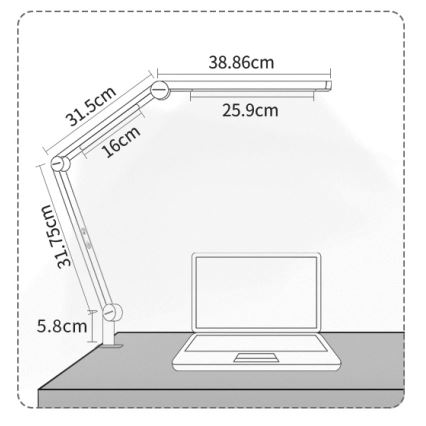 Brilagi - LED prigušiva dodirna fleksibilna stona lampa VARIO LED/12W/230V 3000/4000/5000/6500K CRI 92 bela