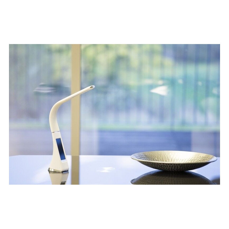 Brilagi - LED prigušiva stona lampa sa displejem PELLE LED/7W/230V bela