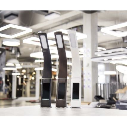 Brilagi - LED prigušiva stona lampa sa displejem PELLE LED/7W/230V bela