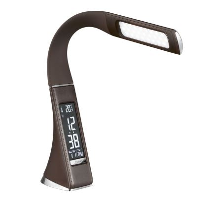 Brilagi - LED prigušiva stona lampa sa displejem PELLE LED/7W/230V braon