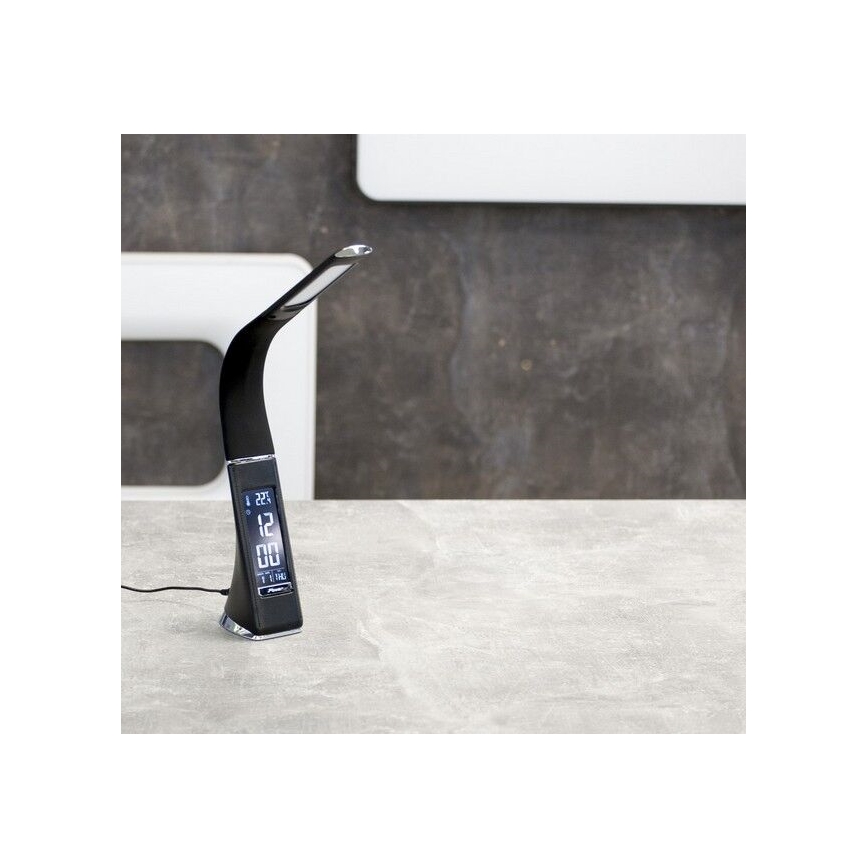 Brilagi - LED prigušiva stona lampa sa displejem PELLE LED/7W/230V crna