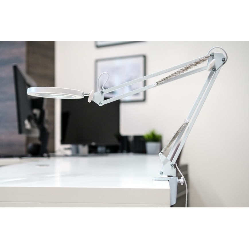 Brilagi - LED prigušiva stona lampa sa lupom LENS LED/12W/5V 3000/4200/6000K bela