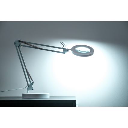 Brilagi - LED prigušiva stona lampa sa lupom LENS LED/12W/5V 3000/4200/6000K bela