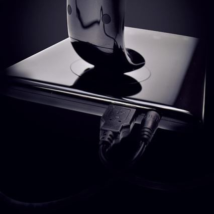 Brilagi - LED prigušiva stona lampa sa USB priključkom LED/12W/230V crna