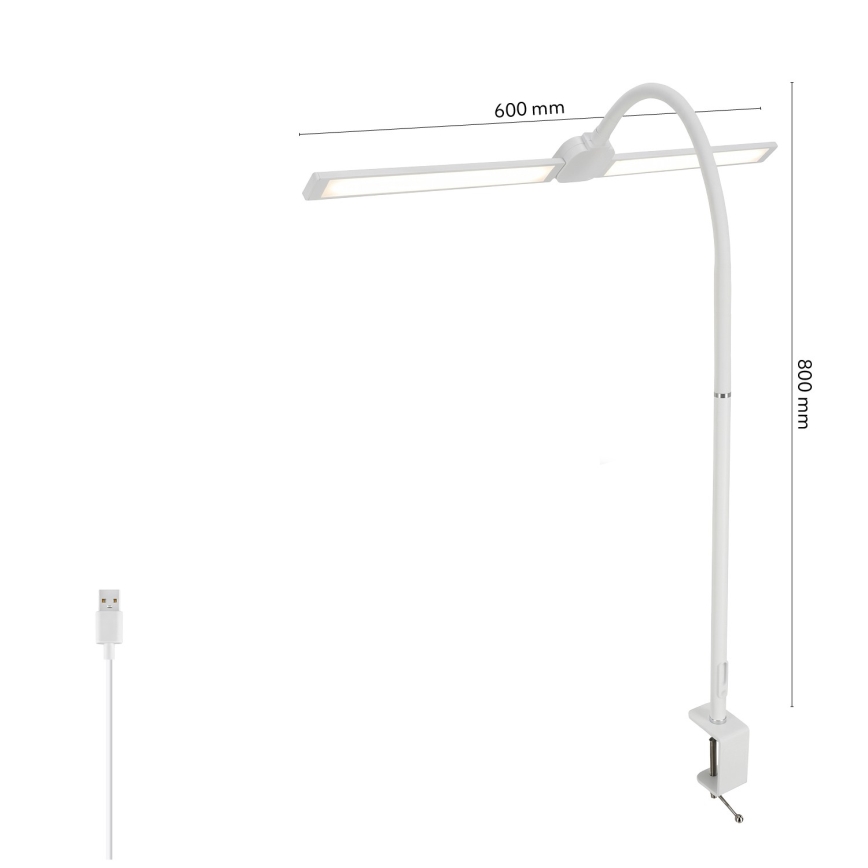 BRILAGI - LED prigušiva stona lampa USB VARIO LED/14W/5V 3000-6000K bela