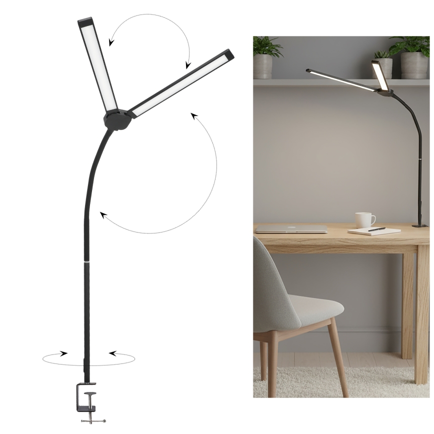 BRILAGI - LED prigušiva stona lampa USB VARIO LED/14W/5V 3000-6000K crna