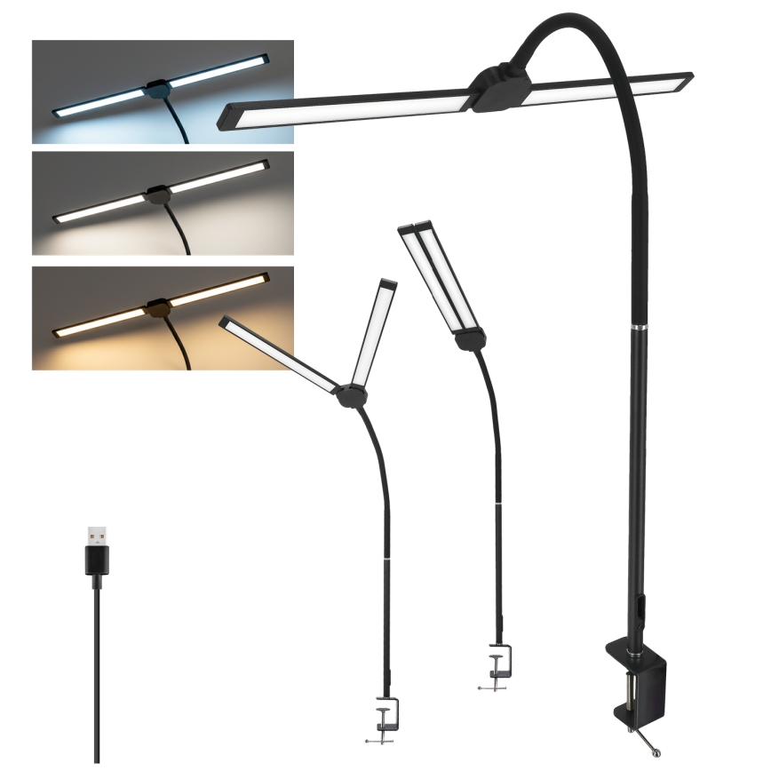 BRILAGI - LED prigušiva stona lampa USB VARIO LED/14W/5V 3000-6000K crna