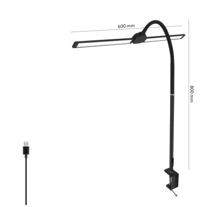 BRILAGI - LED prigušiva stona lampa USB VARIO LED/14W/5V 3000-6000K crna