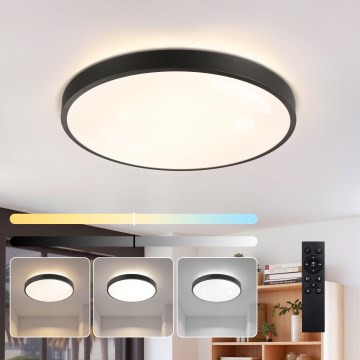 Brilagi - LED prigušiva stropna lampa GLASS POOL DOUBLE LED/60W/230V 3000-6000K 50 cm crna + daljinski upravljač