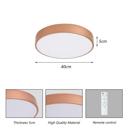 BRILAGI - LED prigušiva plafonsko svetlo POOL LED/48W/230V 3000-6000K prečnik 40 cm bronzana + daljinski upravljač