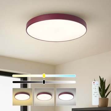 Brilagi - LED prigušiva stropna lampa POOL LED/60W/230V 3000-6000K prečnik 50 cm bordo + daljinski upravljač