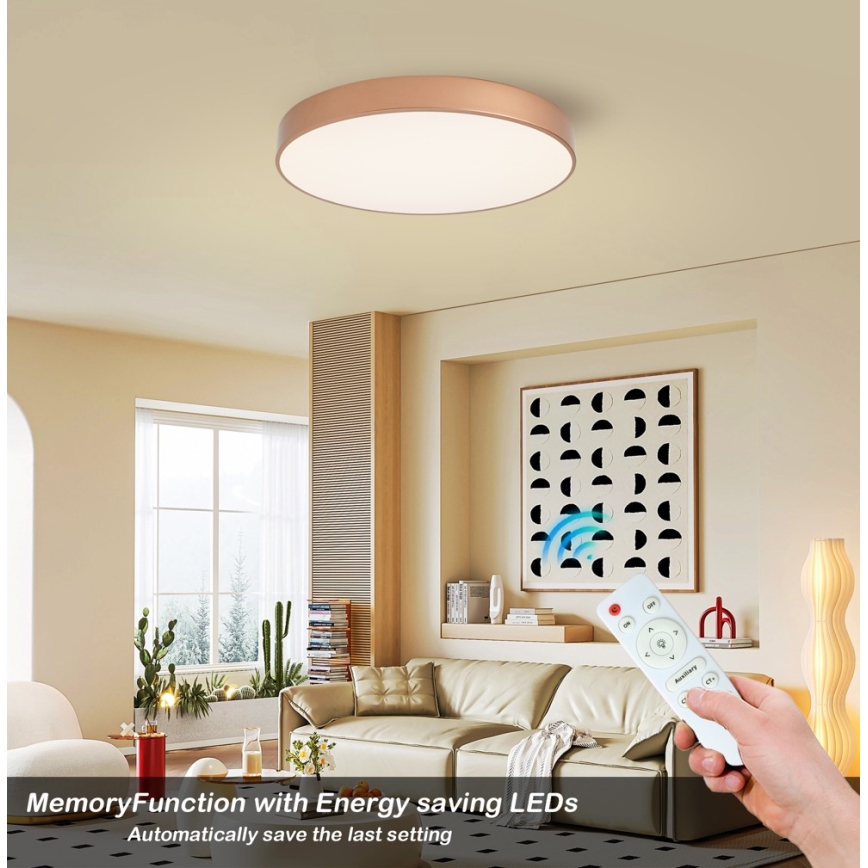 BRILAGI - LED prigušiva plafonska svetiljka POOL LED/60W/230V 3000-6000K pr. 60 cm bakarna + daljinski upravljač