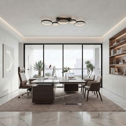 Brilagi - LED plafonsko svetlo RINGO, prigušiva LED/34W/230V 3000-6000K 28x84 cm crna + daljinski upravljač
