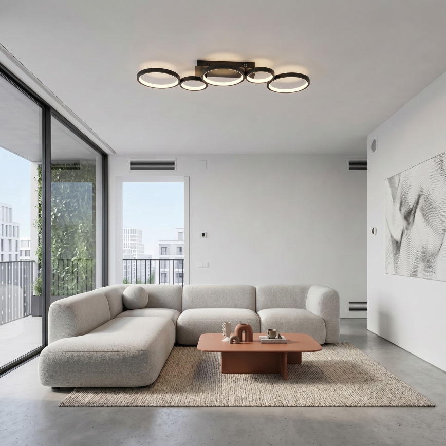 Brilagi - LED plafonsko svetlo RINGO, prigušiva LED/34W/230V 3000-6000K 28x84 cm crna + daljinski upravljač