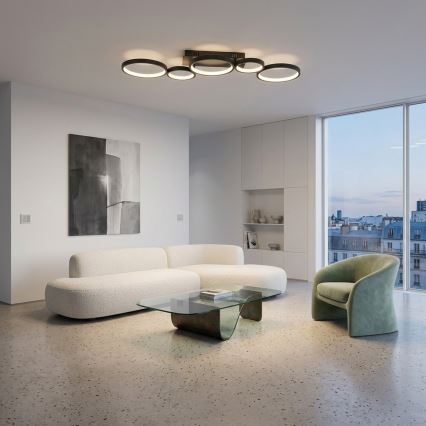 Brilagi - LED plafonsko svetlo RINGO, prigušiva LED/34W/230V 3000-6000K 28x84 cm crna + daljinski upravljač