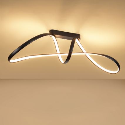 Brilagi - LED prigušiva nadgradna plafonska lampa TWISTER LED/60W/230V 3000-6000K crna + daljinski upravljač