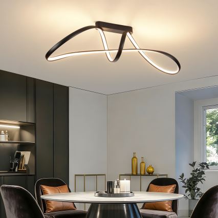 Brilagi - LED prigušiva nadgradna plafonska lampa TWISTER LED/60W/230V 3000-6000K crna + daljinski upravljač