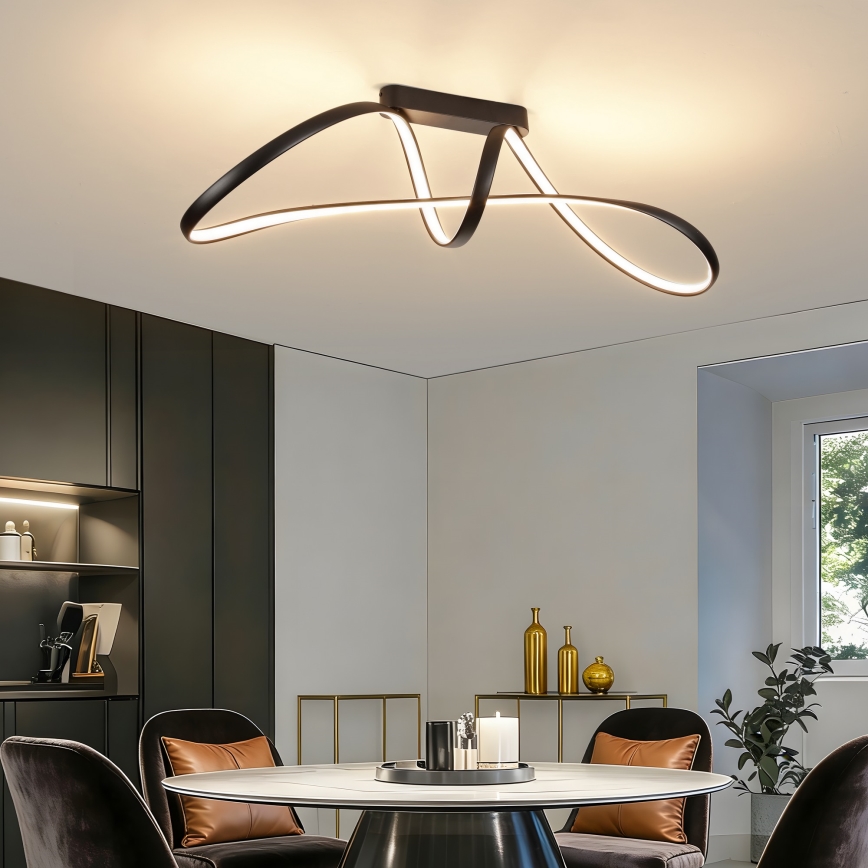 Brilagi - LED prigušiva nadgradna plafonska lampa TWISTER LED/60W/230V 3000-6000K crna + daljinski upravljač