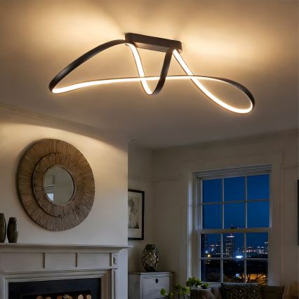 Brilagi - LED prigušiva nadgradna plafonska lampa TWISTER LED/60W/230V 3000-6000K crna + daljinski upravljač