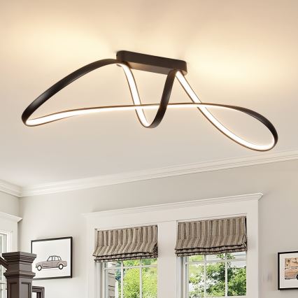 Brilagi - LED prigušiva nadgradna plafonska lampa TWISTER LED/60W/230V 3000-6000K crna + daljinski upravljač