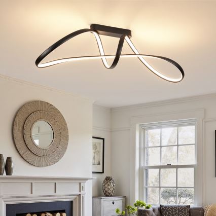 Brilagi - LED prigušiva nadgradna plafonska lampa TWISTER LED/60W/230V 3000-6000K crna + daljinski upravljač