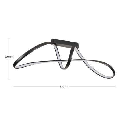 Brilagi - LED prigušiva nadgradna plafonska lampa TWISTER LED/60W/230V 3000-6000K crna + daljinski upravljač