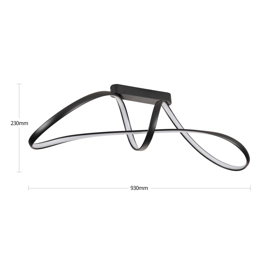 Brilagi - LED prigušiva nadgradna plafonska lampa TWISTER LED/60W/230V 3000-6000K crna + daljinski upravljač