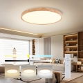 Brilagi - LED prigušiva stropna lampa WOODROUND LED/70W/230V 3000-6000K prečnik 80 cm drvo CRI 90 + daljinski upravljač