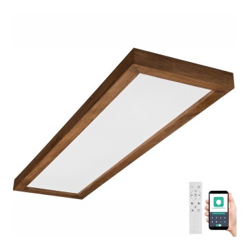 Brilagi - LED prigušiva stropna lampa za kupatilo WOODY FRAME LED/50W/230V hrast trešnja 120x30 cm 3000-6000K IP44 + daljinski upravljač