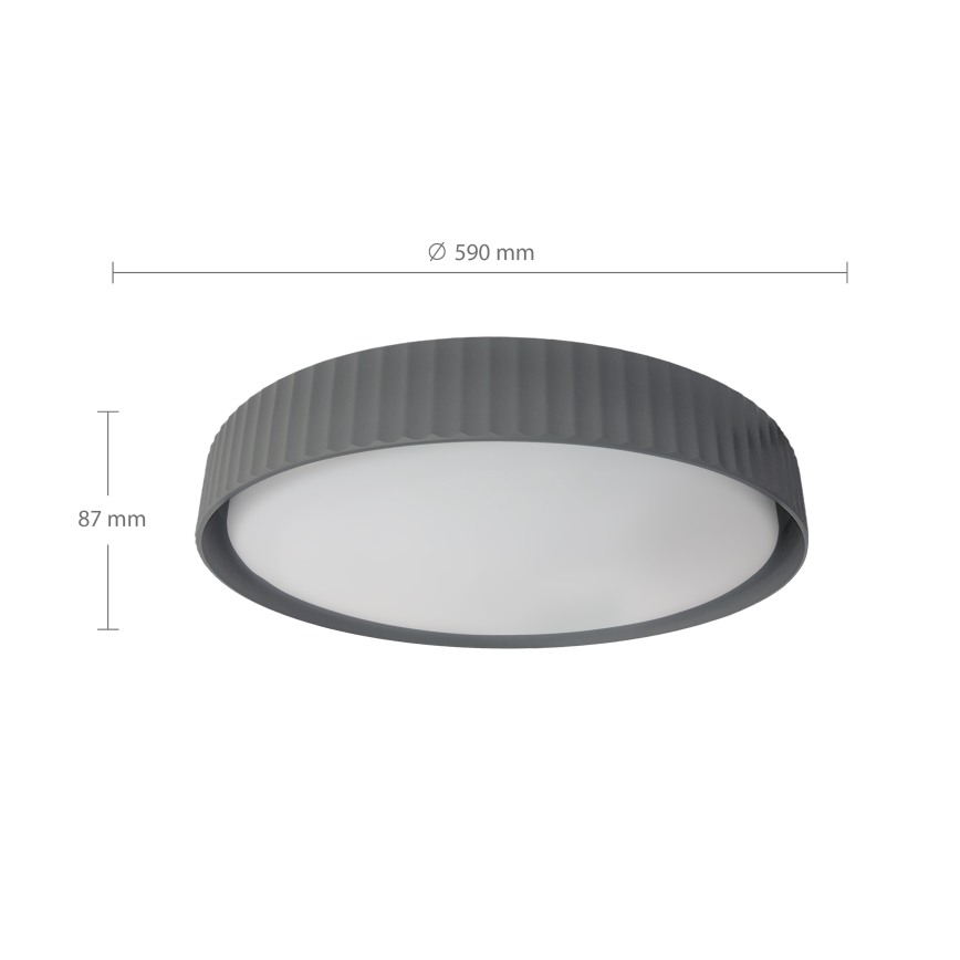 Brilagi - LED prigušiva plafonska svetiljka LUCIA LED/60W/230V 3000–6500K, prečnik 59 cm, siva + daljinski upravljač