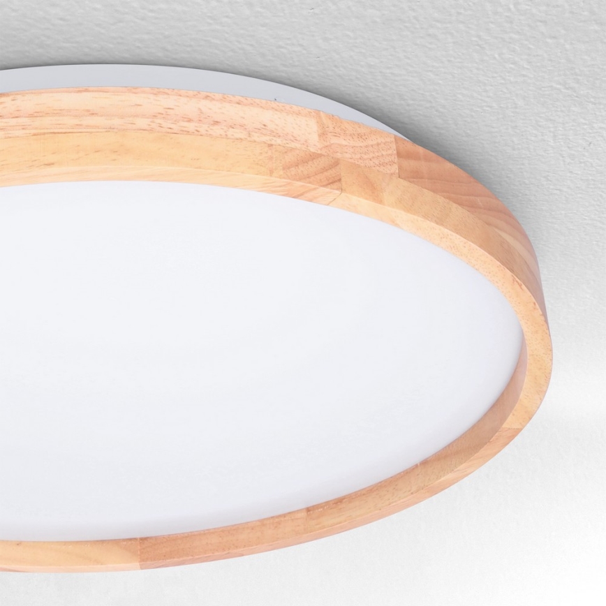 Brilagi - LED prigušiva plafonsko svetlo ALSON LED/48W/230V 3000-6500K hrast prečnik 39,5 cm + daljinski upravljač
