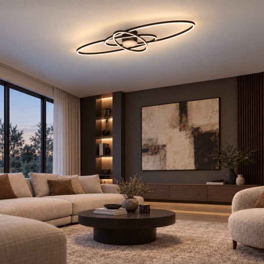 BRILAGI - LED prigušiva stropna svetiljka APOLLO LED/58W/230V 3000-6500K 43,2x101,2 cm crna + daljinski upravljač