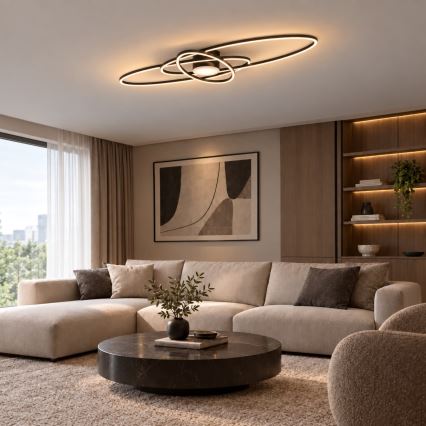 BRILAGI - LED prigušiva stropna svetiljka APOLLO LED/58W/230V 3000-6500K 43,2x101,2 cm crna + daljinski upravljač