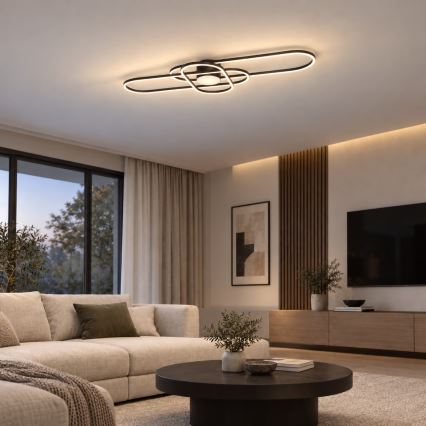 BRILAGI - prigušiva LED plafonska svetiljka APOLLO LED/58W/230V 3000-6500K 43,2x101,2 cm crna + daljinski upravljač