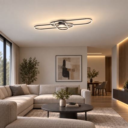 BRILAGI - prigušiva LED plafonska svetiljka APOLLO LED/58W/230V 3000-6500K 43,2x101,2 cm crna + daljinski upravljač