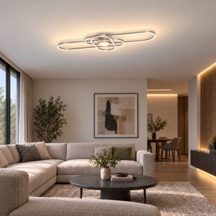 BRILAGI - LED plafonsko svetlo APOLLO, prigušiva, LED/58W/230V 3000-6500K 43,2x101,2 cm mat hrom + daljinski upravljač