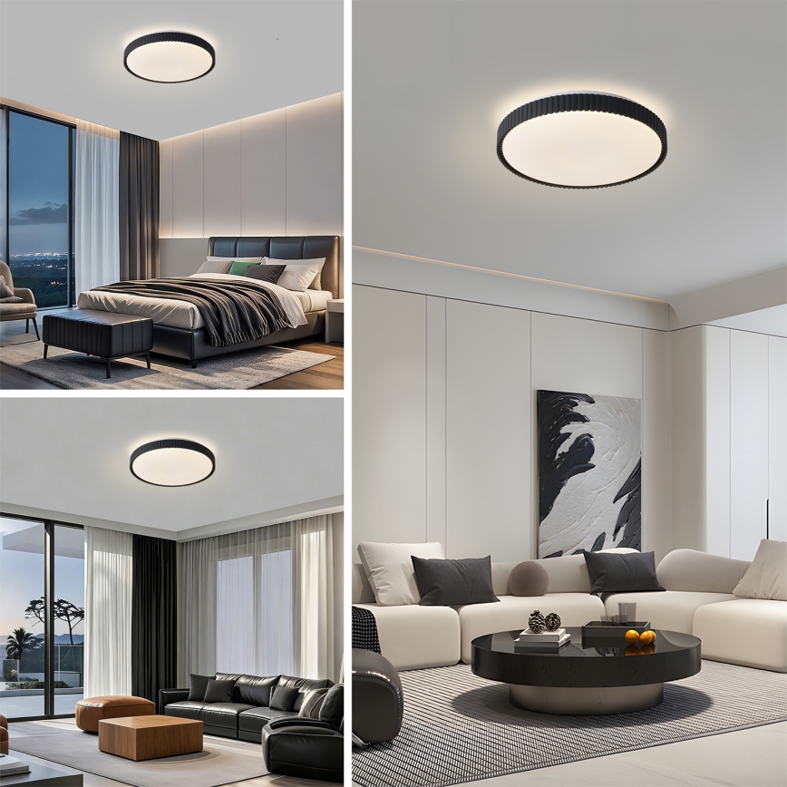 Brilagi - LED prigušiva stropna svetiljka CORVO LED/72W/230V 3000-6000K crna Ø 50 cm + daljinski upravljač