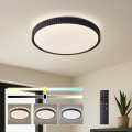 Brilagi - LED prigušiva stropna svetiljka CORVO LED/72W/230V 3000-6000K crna Ø 50 cm + daljinski upravljač
