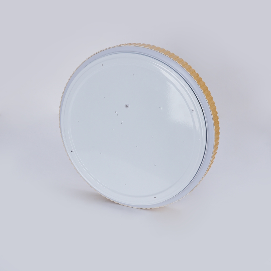 Brilagi - LED prigušiva plafonska svetiljka CORVO LED/72W/230V 3000-6000K dekor drveta prečnika 50 cm + daljinski upravljač