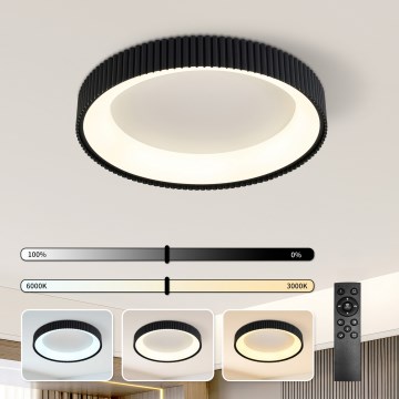 Brilagi - LED prigušiva stropna svetiljka FALCON MODERN LED/54W/230V 3000-6500K pr. 60 cm crna + daljinski upravljač