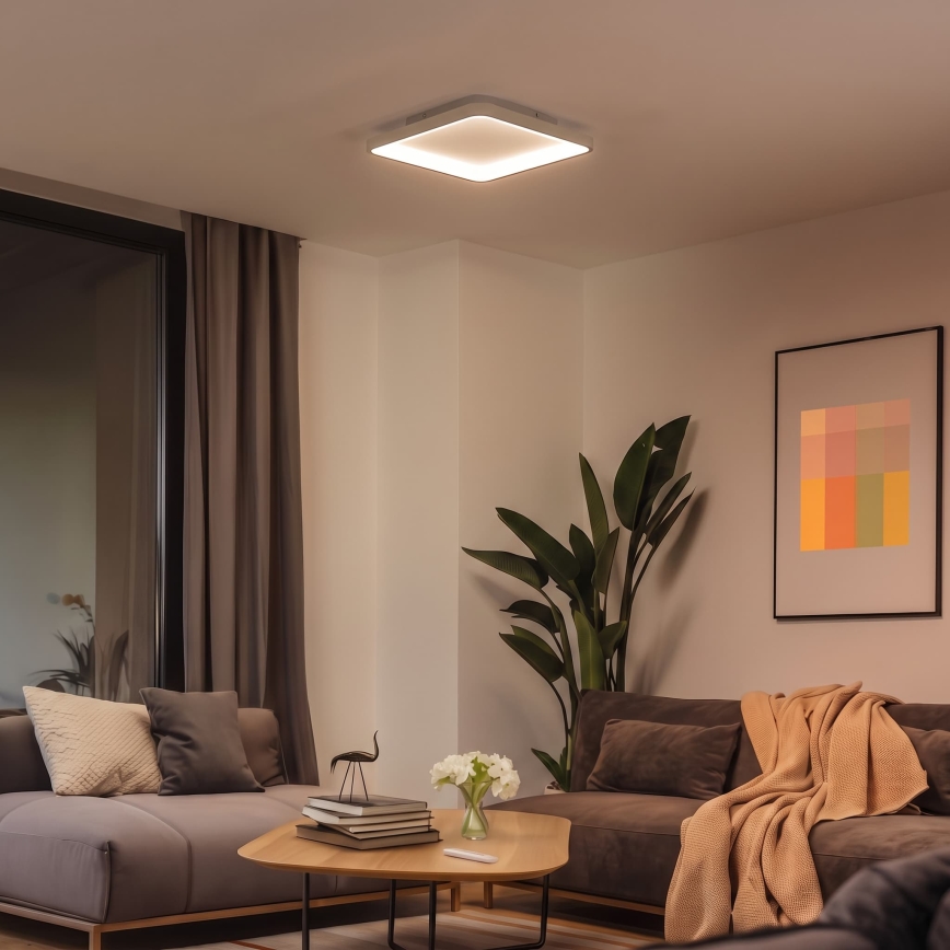 BRILAGI - LED Stropno svetlo sa prigušiva FALCON SLIM LED/50W/230V 3000-6500K 50x50 cm bela/bež + daljinski upravljač