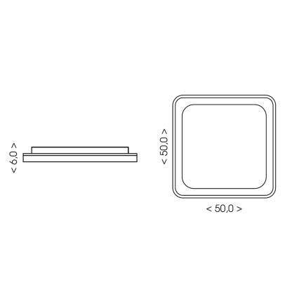 BRILAGI - LED Stropno svetlo sa prigušiva FALCON SLIM LED/50W/230V 3000-6500K 50x50 cm bela/bež + daljinski upravljač