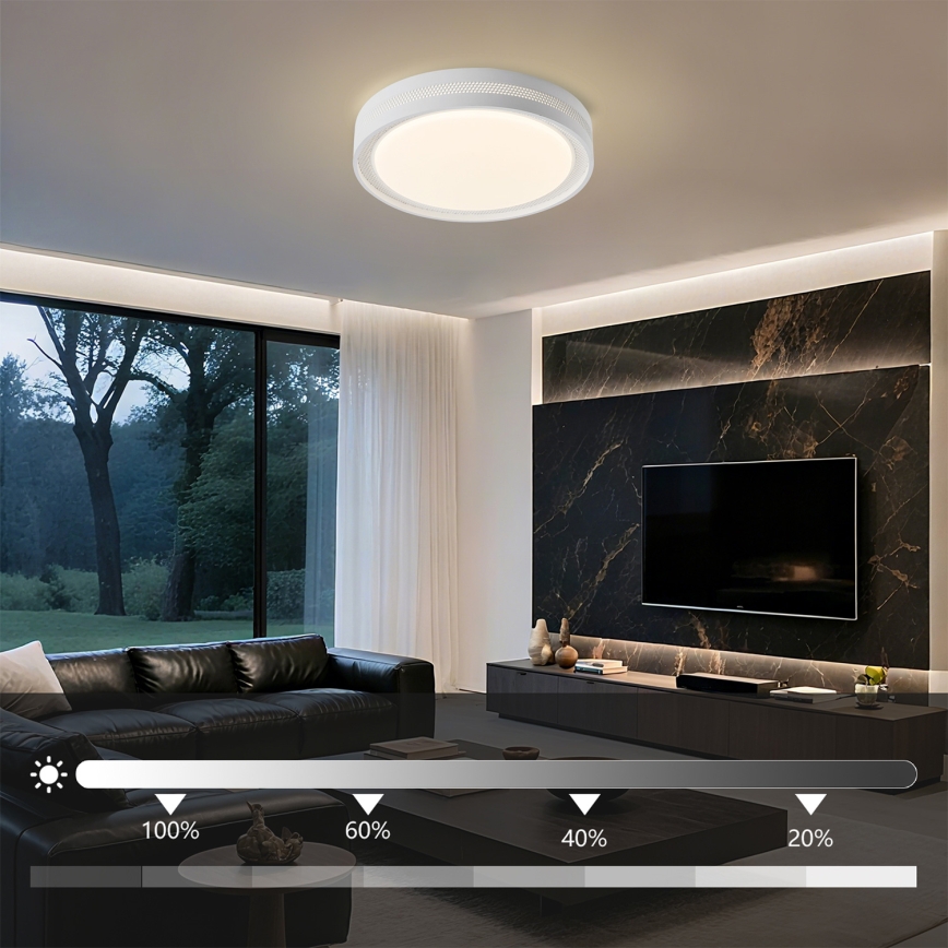 Brilagi - LED prigušiva plafonska svetiljka KREON LED/54W/230V 3000-6000K crna, prečnik 38 cm + daljinski upravljač