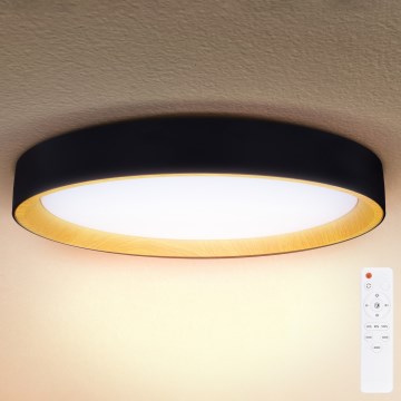 Brilagi - LED prigušiva stropna svetiljka LARIOS LED/72W/230V 3000-6500K crna prečnik 59 cm + daljinski upravljač