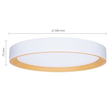 Brilagi - prigušiva LED plafonska svetiljka LARIOS LED/72W/230V 3000-6500K bela, prečnik 59 cm + daljinski upravljač